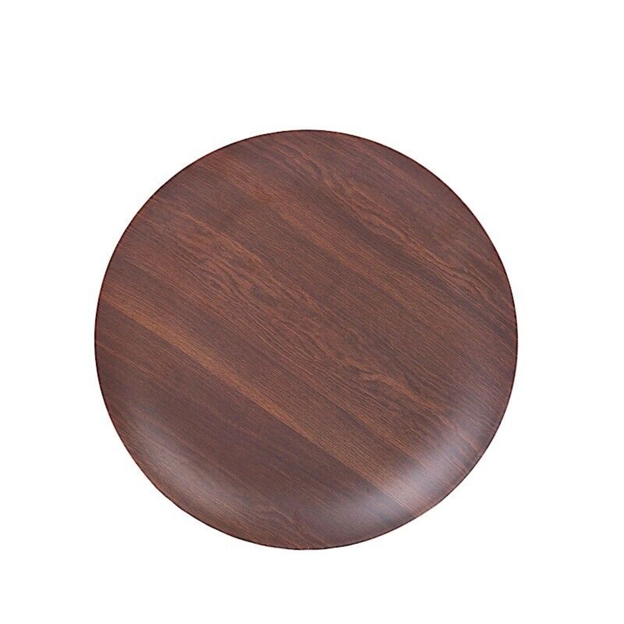 6 Brown 8 in Round Disposable Heavy Duty Plastic PLATES Wood Grain